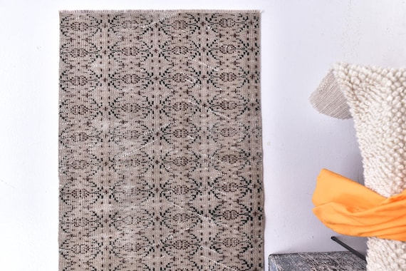 3x8 Vintage Brown Runner Rug, Handmade Home Decor, 3x8 Turkish Runner, 3x8 Area Rug, Hallway Rug, 3x8 Persian Style Runner Rug, 3x8 Rug