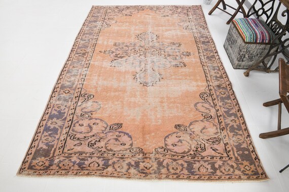 6x9 Rug 6x9 Vintage Turkish Oriental Rug Bohemian Turkish Rug 6x9 Area Rug Handmade Wool Rug Turkey Turkey Turkish Rug Anatolian 5.11x9.6 Ft