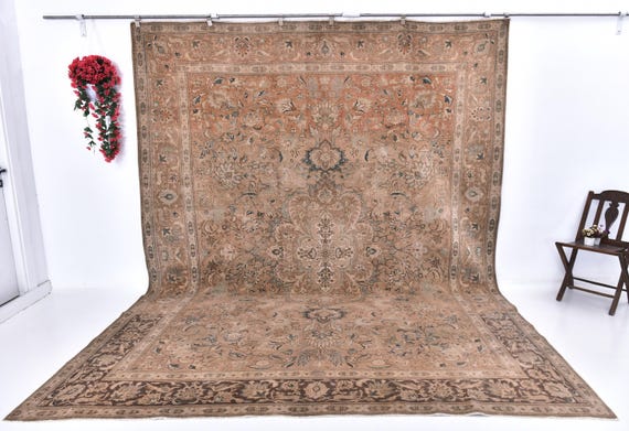 10x12 Antique Persian Rug, 10x12 Oversize Vintage Rug, Large Area Rug, 10x12 Rugs, Wool Handmade Persian Rug, 10x12 Vintage Rug, Antique