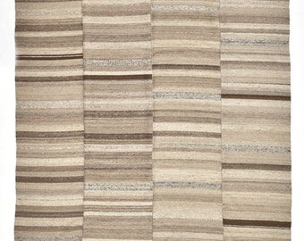 10x13 Kilim Rug, 10x13 Brown Beige Jute Kilim Rug, Handmade Wool Jute Rug, 10x13 Oversize Kilim Rug, Large Area Rug, 10x13 Rugs, BohoDecor