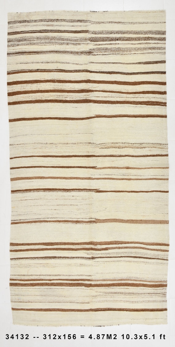 5x10 Area Rug, 5x10 MODERN VINTAGE KILIM Rug, 5x10 Turkish Kilim Rug, 5x10, Wool Handmade Kilim, Area Rug 5x10 ,Long Striped Style Kilim