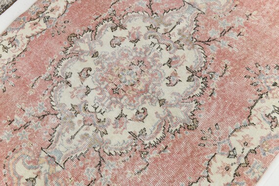 4x7 Area Rug, 4x7 TURKISH VINTAGE AREA Rug, 4x7, Oushak Handmade Rug, Small Size Rug, 4x7 Area Rug, Vintage Wool Rug, Turkish Rug 4x7, 60s