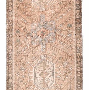 3x14 Pale Red Brown Persian Runner Rug, 3x14 Persian Runner rugs hallway runner rug, Long Runner Persian Rugs 3x14 extra long runner rug