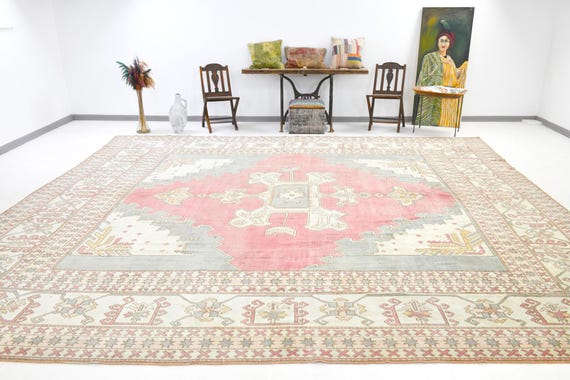 13x15 Area Rug, 13x15 Persian Rug, 13x15 OVERSIZE RED PERSIAN Rug, 13x15, Large Persian Area Rug, 13x15 Rugs, Shades Of Red Beige Persian