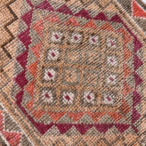 3x15 Vintage Runner Rug, 3x15 Turkish Runner Rug, 3x15 Handmade Runner Rug, Wool Runner Rugs 3x15, Copper Brown Colored Rug