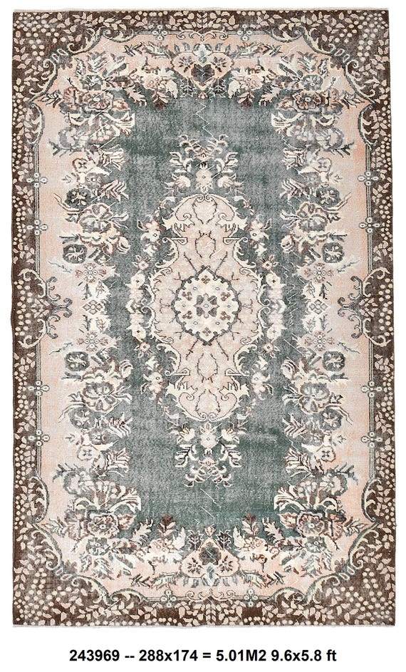 6x9 Rugs, 6x9 Area Rug, 6x9 Green, Pink, Brown Vintage Kilim Rug, 6x9, Turkish Kilim Rug, Wool Handmade , 6x9 Tribal Rug, Rug For Farmhouse
