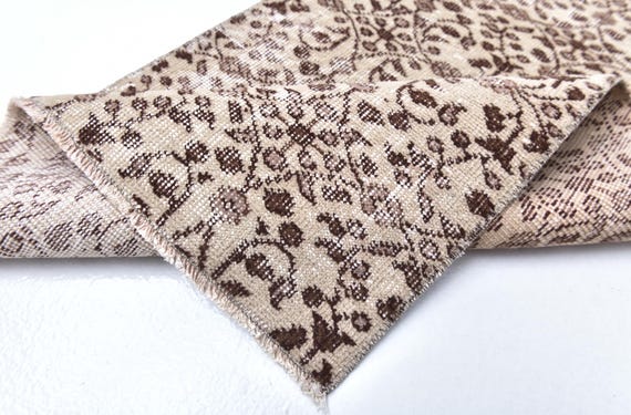 2x3 Turkish Vintage Doormat Rug, 2x3 small Doormat Rug, Handmade Wool Rug, Brown Beige Doormat Rug, 2x3 Area Rug, Rug For Bedroom Accent
