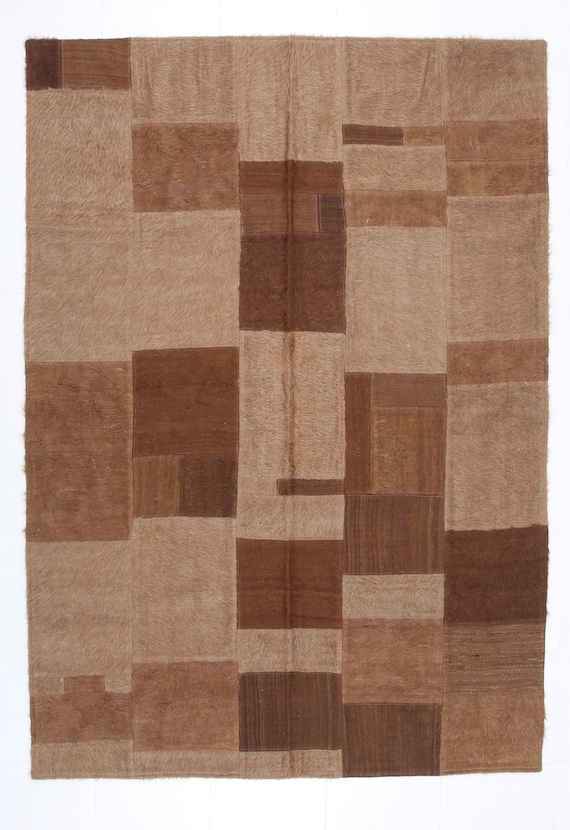 6x8 Area Rug, 6x8 ANGORA VINTAGE KILIM Rug, 6x8, Brown Tones Kilim Rug, Handmade Wool Oushak, 6x8 Kilim Rug, Turkish Vintage 6x8, Anatolian