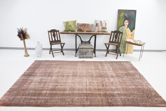 6x10 Turkish Faded Rug, Muted Color Rug, 6x10 Vintage Rug, Handmade Rug,6x10 Wool Rug,Old Rug,Boho Decor Rug,6x10 Area Rug,Turkish Rug