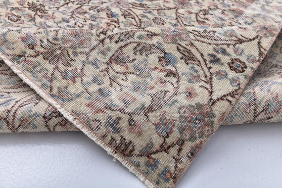 5x8 Vintage Paisley Rug, Cream Blue Red Green Color, 5x8 Handmade Wool Rug, Living Room Bedroom Rug, 5x8 Paisley Design Rug, 5x8 Area Rug