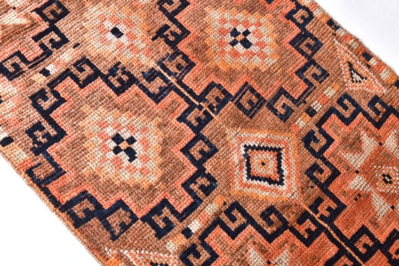 3x11 Muted orange vintage runner Rug, 3x11 Vintage long Runner rug, 3x11 Moraccan vintage runner Rugs, 3x11 Moraccan long Runner Rug,