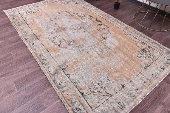 5x9 Vintage Faded Oriental Rug, 5x9 Persian Style Distressed Rug, Bohemian Home Decor,  5x9 Traditional Design, Farmhouse Style Rug, 5x9 Rug