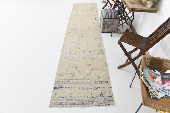 2x12 Runner Rug, 2x12 NARROW LONG VINTAGE Runner Rug, 2x12, Vintage Runner, Wool Handmade Oushak, Vintage Runner Rug, Rug For Stair Runners,
