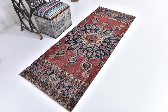 2x7 Vintage Wool Medallion Handmade Traditional Rug