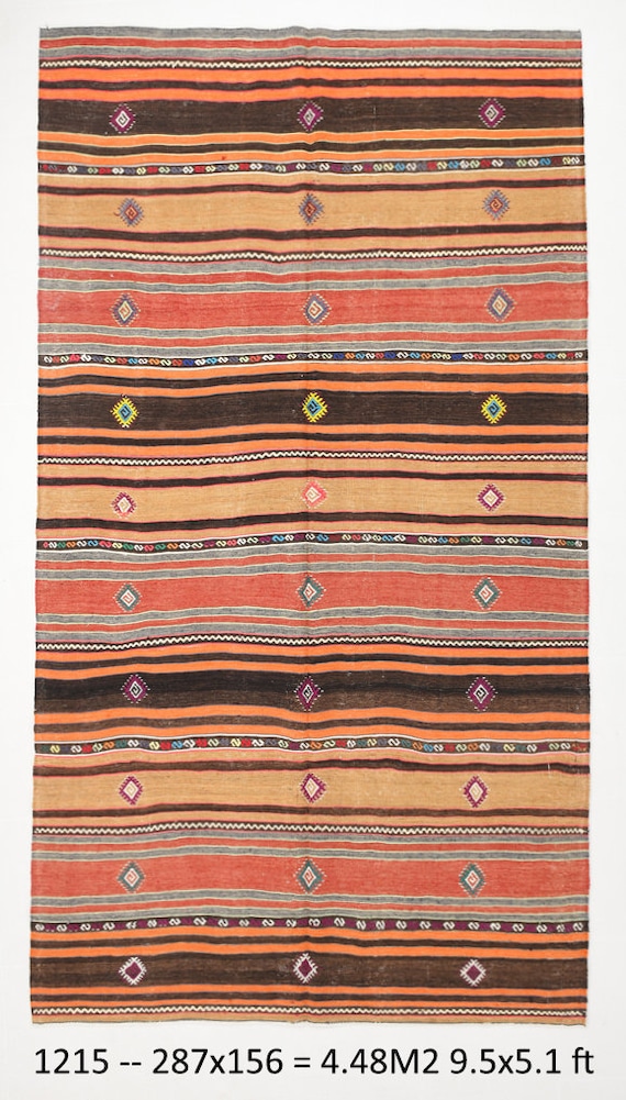 5x9 Area Rug, 5x9 TURKISH VİNTAGE KİLİM, Kilim Rug, Wool Handmade Rug, 5x9 Kilim Rug, Pastel Color Rug, Antique  Rug 1960s, 5x9 Vintage Rugs