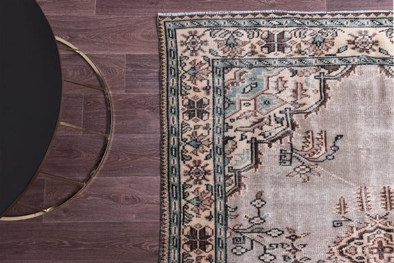 6x9 Vintage Turkish Rug, 6x9 Handmade Wool Rug, 6x9 Orange Color Rug, Living Room Rug, Farmhouse Decor, 6x9 Rug, Vintage Area Rug, 6x9 Rug