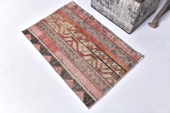 2x3 Rugs, Small Turkish, 2x3 VINTAGE TURKISH AREA Rug, 2x3, Shades Of Green & Turquoise, Oushak Handmade Rug, Turkish Rug Area, Antique 58s