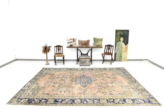 8x12 Soft Pastel Persian Rug, Oversize Persian Rug, Large Area Rug, 8x12, Wool Handmade Persian, 8x12 Rug, Blue Persian , 8x12 Persian Rug