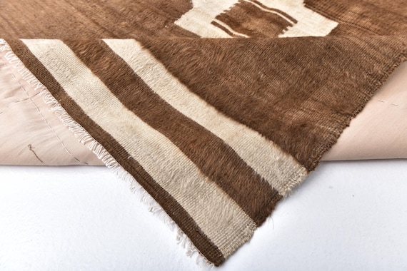 4x5 Brown Beige Vintage Kilim Rug, 4x5 Kilim Rug, 4x5 Rug, Handmade Wool Kilim Rug, 4x5 Area Rug, 4x5 Turkish Rug, Bohemian Eclectic Decor