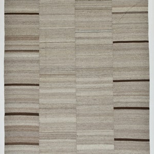 Tapis KILIM VINTAGE TURC 9 x 12, tapis kilim surdimensionné grand tapis kilim 9 x 12 fait main en laine marron beige tapis de bureau kilim de salon bohème