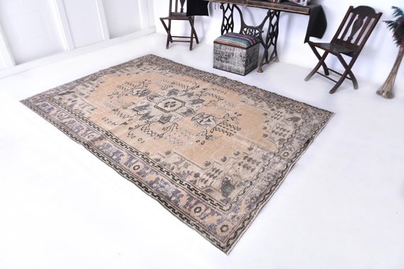5x8 Area Rug - 5x8 Vintage Rug - 5x8 Light Mustard Brown Vintage Rug - 5x8 Ruga - Classic Handmade Aesthetic - Vintage Rug 5x8 - Antique 57s