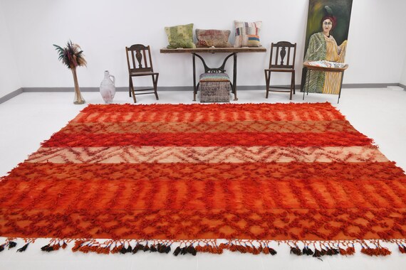 10x12 Oversize Turkish Vintage Rug, Oversize Vintage Rug, Large Area Rug 10x12, Wool Handmade Kilim, Rugs 10x12 ,Shag Pile Mid Century Rugs