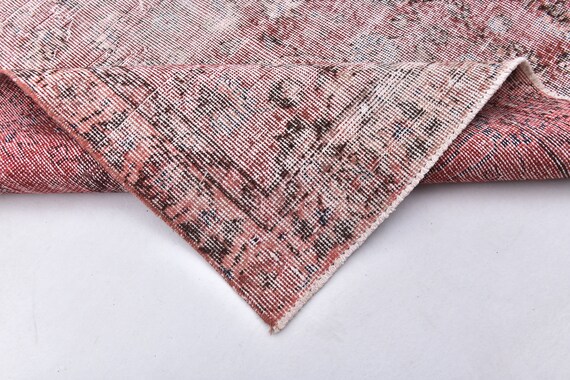 3x6 Area Rug, 3x6 Faded Vintage, 3x6 Faded Red Turkish Vintage Rug, Handmade Wool Turkey, 3x6 Turkish Rug, Pale Red Carpet, Rug For Bedroom