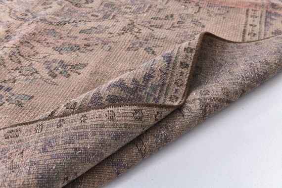 5x8 Vintage Overdyed Area Rug, 5x8 Distressed Purple Color, 5x8 Living Room Bedroom Rug, Handmade Wool, Persian Style, 5x8 Turkish Area Rug