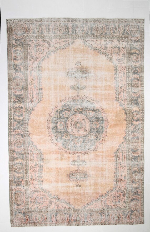 7x11 RUG, 7X11 FADED VINTAGE Rug, 7x11 Vintage Rug, 7x11 Area Rug, Handmade Wool Rug, 7x11 Oversize Rug, Turkey Rug, Living Room Rug, 7x11