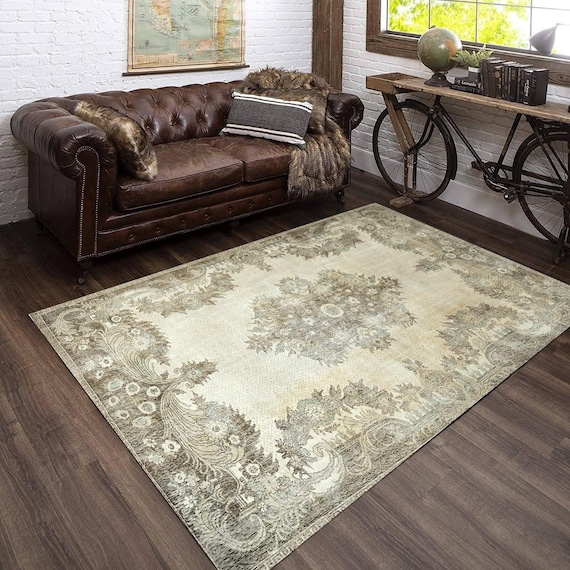 7x12 Oversize Turkish Vintage Rug, 7x12 Vintage Rug, Oversize Vintage Rug, Large Area Rug, 7x12 Rugs, Wool Handmade Aesthetic, Rustic Home