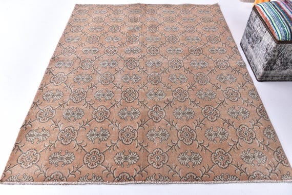 5x6 Muted Turkish Oushak Rug,5x6 Turkish Oushak Rug,5x6 Oushak Rug,5x6 Rug, Pastel Rug, Handmade Rug, Anatolian Rug, 5x6 Turkish Rug ,3274
