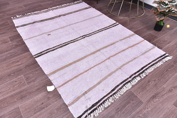 5x7Vintage Hemp Accent Rug, 5x7 Purple Black Color, 5x7 Handmade Hemp, 5x7 Hemp Rug, Bohemian Eclectic Style, Traditional Area Rug