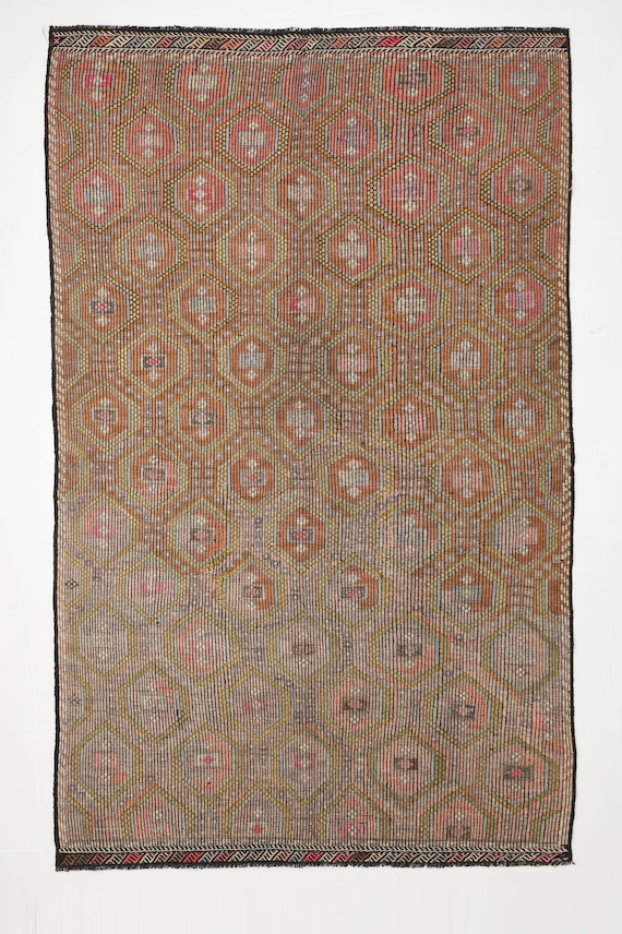 6x9 Rugs, 6x9 RED TONES KİLİM Rug, 6x9, Vintage Kilim Rug, 6x9 Area Rug, Handmade Oushak Rug, 6x9, Turkey Rug, Kids, Dorm, Living Room Rugs