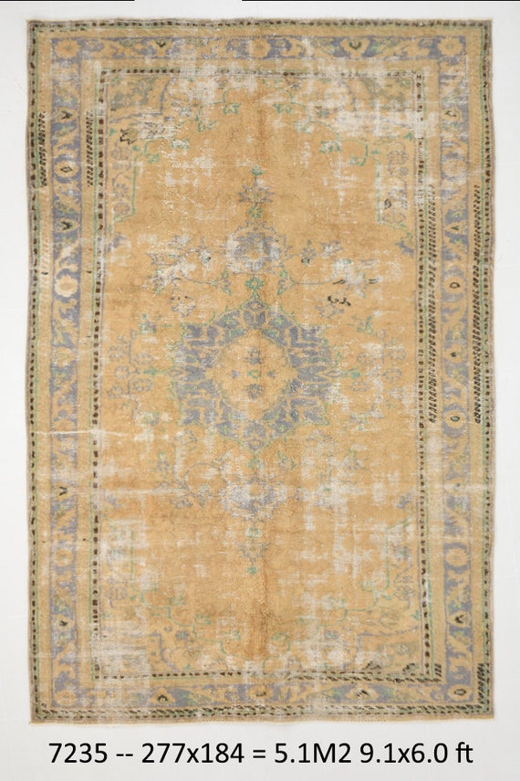 6x9 Area Rug, 6x9 Oushak Rug, 6x9 TURKISH VINTAGE OUSHAK Rug, 6x9, Handmade Oushak Rug, Oriental Living Room, Bedroom, Dorm, Wool Carpet 6x9