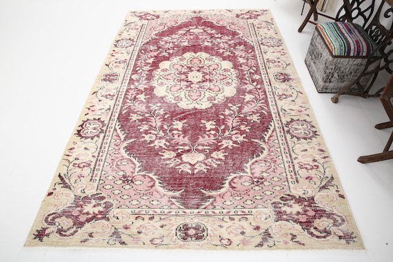 6x9 Vintage Handmade Wool Traditional Soft Living Room Rug