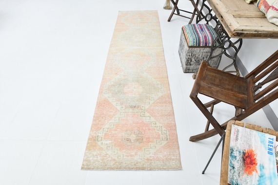 3x9 RUNNER RUG, 3x9 Wool Turkish Vintage Runner Rug, Handmade Wool Rug, 2x3 Rug Runner, Turkey Rug, 3x9 Vintage Runner, Rugs For Hallway Rug