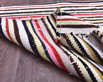 4x6 Vintage Turkish Striped Kilim Rug, Handmade Accent Rug, 4x6 Living Room Bedroom Rug, Traditional Weave, 4x6 Farmhouse Decor, 4x6 Rugs