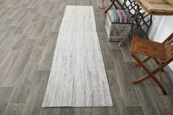 2x10 Runner Rug, 2x10 Kilim Runner, 2x10 MODERN KILIM RUNNER Rug, 2x10, Solid Handwoven Kilim, 2x10 Rugs, Ivory & Brown Kilim Rug, Antique