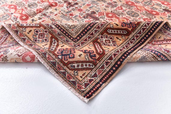 6x9 Vintage Persian Tabriz Style Rug, 6x9 Ivory, Red Rug, 6x9 Traditional Oriental Area Rug, 6x9 Tribal Rug, 6x9 Area Rug, Ornate Rug