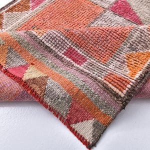 3x10 Runner Rug, 3x10 Oushak Runner, 3x10 Soft Pastel Oushak Runner Rug, Handmade Wool Rug, 3x10 Vintage Runner, 3x10 Rugs, Rug For Laundry