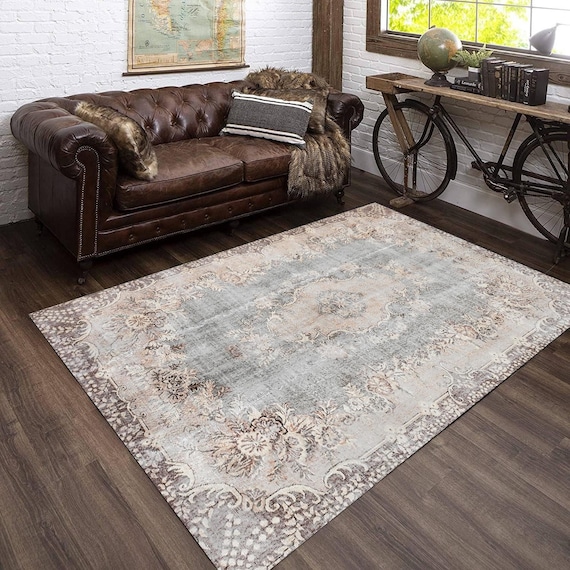 7x10 Area Rug, 7x10 Vintage Rug, 7x10 Oversize Brown Vintage Rug, Oversize Vintage Rug, Large Area Rug, 7x10 Rugs, Aesthetic Vintage Rug,