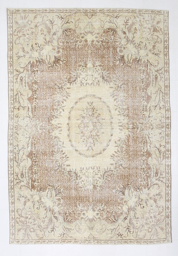 7x10 Area Rug, 7x10 Oversize Rug, 7x10 OVERSIZE TURKISH VINTAGE Rug, Oversize Rug 7x10, Wool Handmade Oushak, 7x10 Turkish Rug, Oversize