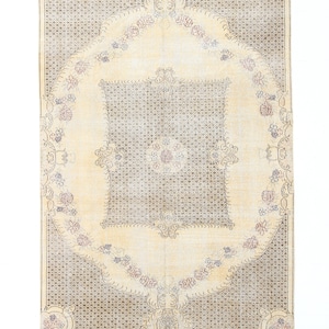 7x12 Large Area Rug 7x12 Rugged Turkish Vintage Rug, 7x12 Oversize Vintage Rug, Extra Large Rug, 7x12 Rug, Beige & Brown
