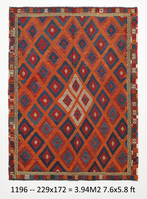 Area Rug 5x8, 5x8 TURKİSH VİNTAGE KİLİM Rug, 5x8, Vintage Kilim Rug, Handmade Wool Rug, 5x8 Area Rug, Turkey Rug, 5x8 Vintage Rug, Blue Rug