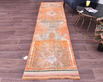 2x9 Vintage Soft Wool Runner Rug, Handmade Home Decor Rug, Traditional, Rug For Hallway Kitchen,