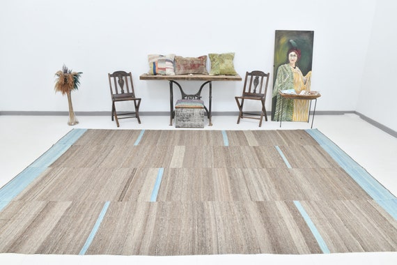 Area Rug 8x13, OVERSİZE ORİENTAL VİNTAGE Rug 8x13, 8x13 Oversize Rug, Large Vintage Rug, Hand-Made Wool Rug, Brown Vintage Rug, Tapis Rugs