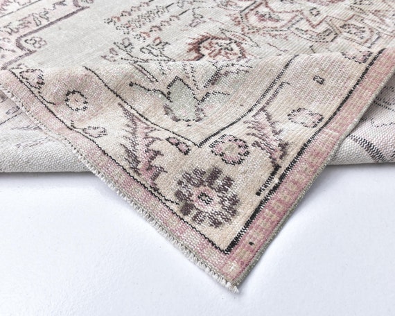5x8 Light Green Brown Vintage Rug, 5x8 Vintage Rug, 5x8 Rug, Wool Handmade Vintage Rug, 5x8 Area Rug, Vintage Rug 5x8, Oriental Style, 58s