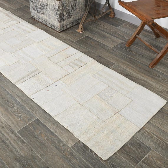 2x9 Vintage Patchwork Hemp Runner Rug, 2x9 Hemp Vintage Runner Rug, 2x9, Natural Handmade Hemp, 2x9 Turkish Runner, Eclectic Style, Anatolia