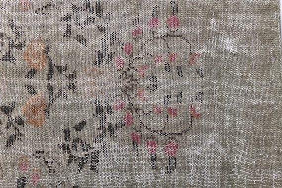 Antique Vintage Turkish Rug, Yellow, 3x6 Red & Tan, 3x6 Wool Handmade Oushak, 3x6 Area Rug, Living Room Decor, Rug For Bedroom, 1950's Rug,