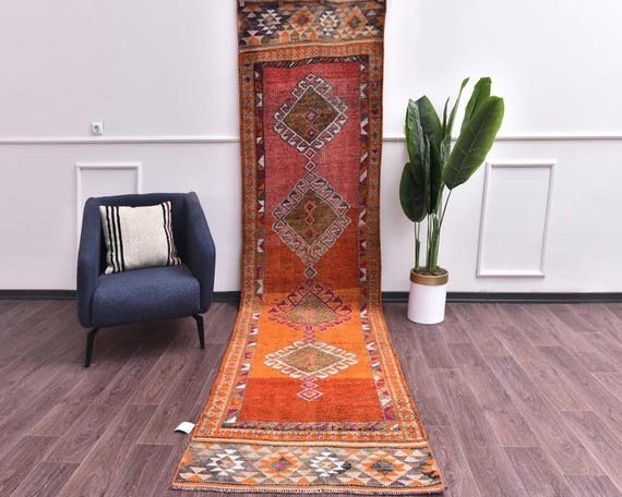 3x12 Handmade Vintage Wool Runner Rug, Rug For Hallway Kithcen, Outlet